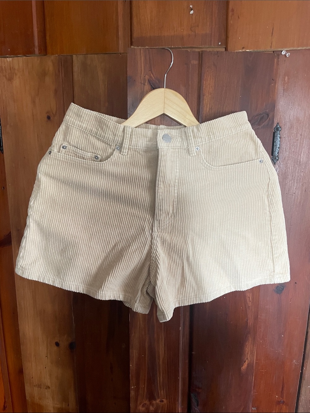 Rhythm Cream Corduroy High-Rise Women's Shorts